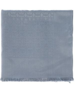Ferragamo Accessoires ,Blauw ,Wol Monogram Sjaal