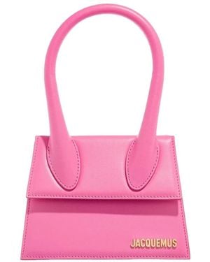 Jacquemus Chiquito Leren Tas Goud Logo - Roze