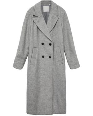 Vero Moda Elegante Abrigo Largo De Doble Botonadura, Mujer, Talla - Gris