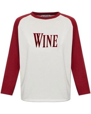 Acne Studios Wein-Grafik-T-Shirt - Pink