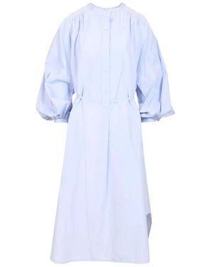 Loulou de Saison Vitti Katoenen Poplin Jurk - Blauw