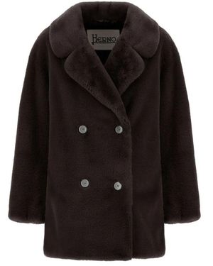 Herno Jassen ,Bruin ,Double-Breasted Coats - Zwart