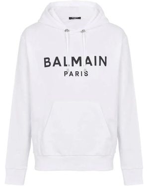 Balmain Printed Paris Hoodie - Wit