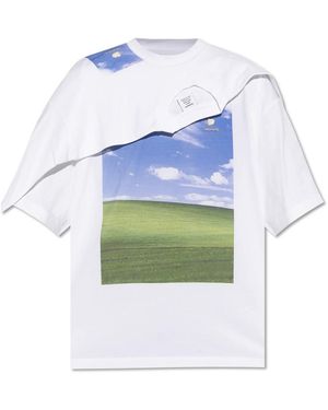 Vetements Tops ,Wit ,Katoen T-Shirt Met Print
