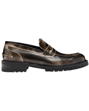 Dondup Italienische Leder Loafer Schuhe - Schwarz
