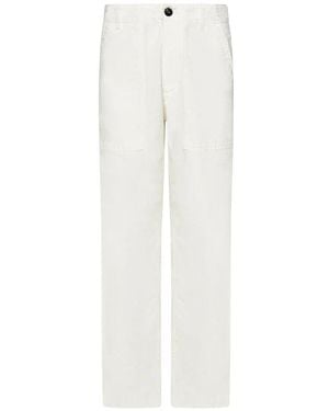 Fortela Weiße Baumwollhose Mit Taschen