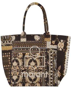 Isabel Marant Schwarze Baumwoll Shopper Tasche