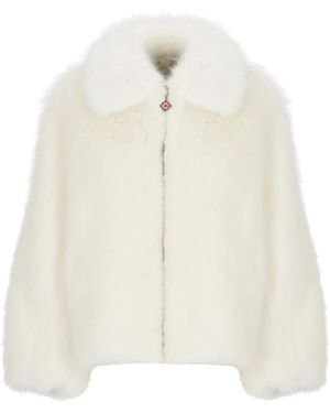 CASABLANCA Jassen ,Wit ,Faux Fur & Shearling Jassen