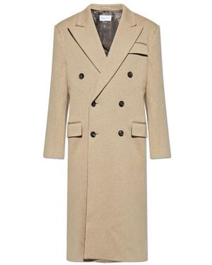 Ferragamo Wollmantel Mit Einfachem Rückenschlitz - Natur