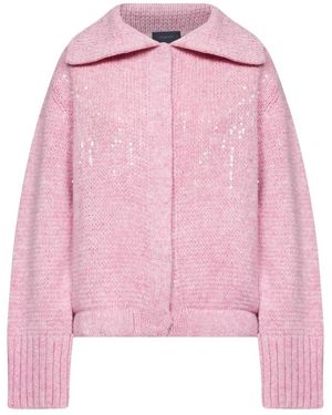 Haikure Truien & Vesten ,Roze ,Pailletten Vest Met Paillettenborduursel