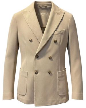 Circolo 1901 Jassen ,Geel ,Katoen Dubbelrijige Blazer Van Oxford - Naturel