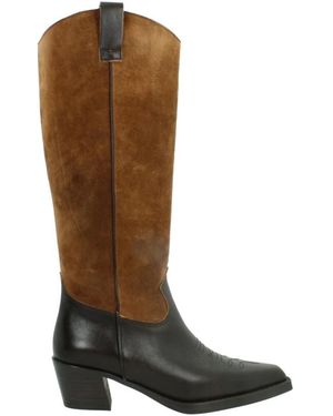 Alpe Stylische Cowboy Boots Für Stadtcowboys - Braun