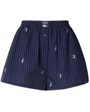 Lacoste Cotton Poplin Jacquard Boxershorts - Blauw