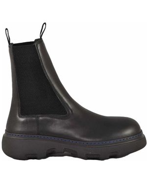 Burberry Chelsea Creeper Stiefel Aus Leder - Schwarz