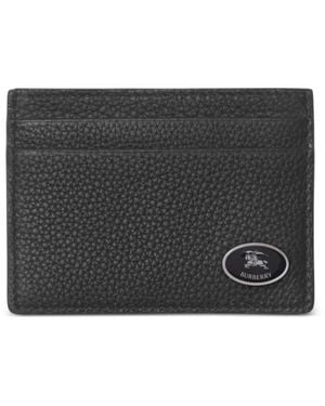 Burberry Accessoires ,Zwart ,Leer Kaarthouder Van Leer Met Monogrammotief