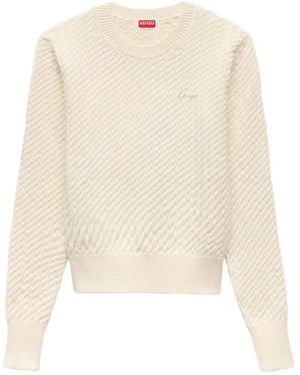 KENZO Round-Neck Knitwear - Blanc