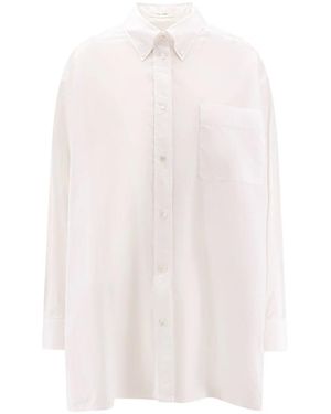The Row Witte Buttoned-Down Shirt Lange Mouw