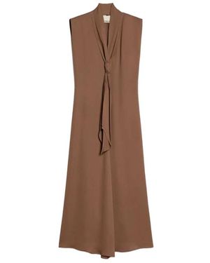 Pennyblack Midikleid Aus Double Georgette - Braun