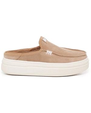 HEYDUDE Schoenen ,Bruin ,Suède Bruine Suède Sandalen Met Sleehak