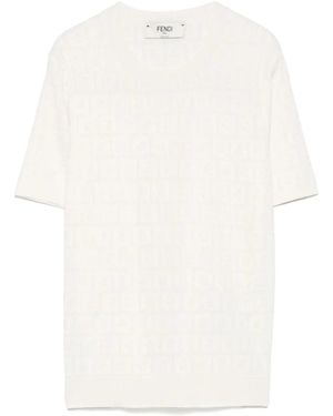 Fendi Round-Neck Knitwear - Blanco