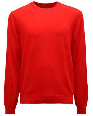 Sun 68 K44101 Woll-/Baumwollpullover - Rot