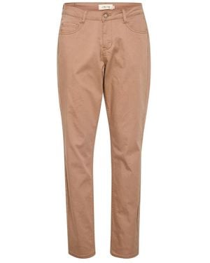 Cream Slim-Fit Trousers - Natural