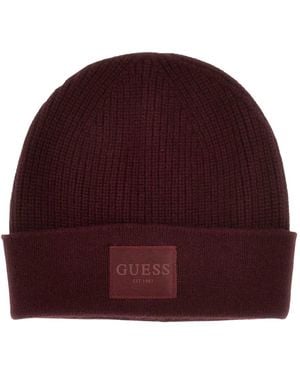 Guess Bordeaux Beanie Hat - Lila