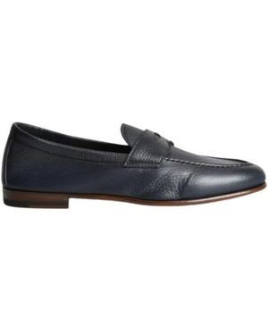 Henderson Schoenen ,Blauw ,Leer Mocasín Antifaz Piel Havana