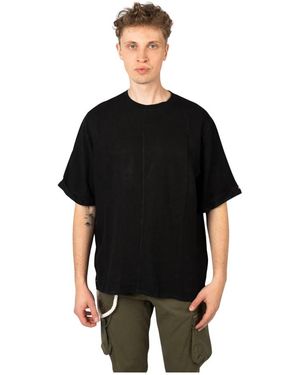 Xagon Man Tops ,Zwart ,Linnen Ronde Hals T-Shirt