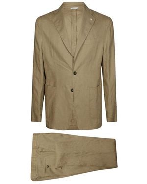Manuel Ritz Single Breasted Suits - Verde