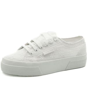 Superga Blumen sangallo weiße schuhe