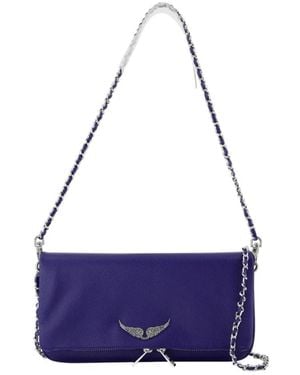 Zadig & Voltaire Lila Leder Schultertasche Mit Kette