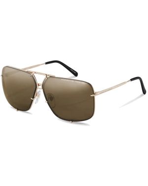 Porsche Design Goldrahmen Sonnenbrille Mit Braunen Gläsern - Mettallic