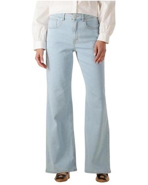Another Label Jeans ,Blauw ,Denim Wijde Denim Jeans