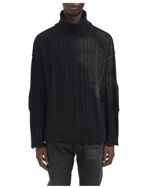 Isabel Benenato Maglia Collo Alto Misto Cashmere - Zwart