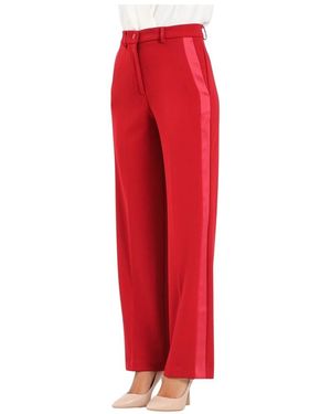 ViCOLO Rode Elegante Broek Rechte Pijp - Rood