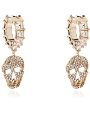 McQueen Accessoires ,Geel ,Oorbellen Met Glinsterende Kristallen - Metallic