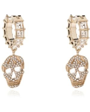 McQueen Ohrringe Mit Schimmernden Kristallen - Mettallic