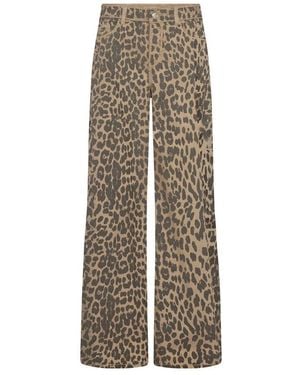 Mos Mosh Leopardenmuster Straight-Leg Hose - Natur