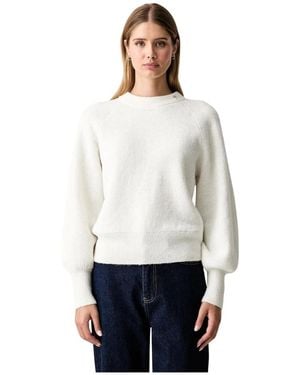 Joop! Pullover Met Ronde Hals En Strik Op De Rug - Wit