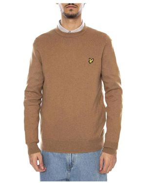 Lyle & Scott Truien & Vesten ,Katoen Cotton Merino Crew Neck Jumper - Bruin