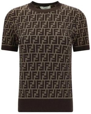 Fendi Round-Neck Knitwear - Black