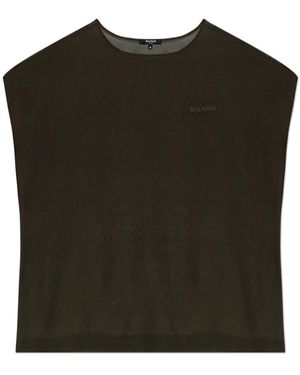 Balmain Top di seta - Verde