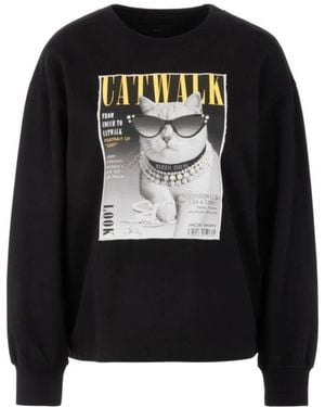 Marc Cain Sweatshirt Mit Ikonischem Print - Schwarz
