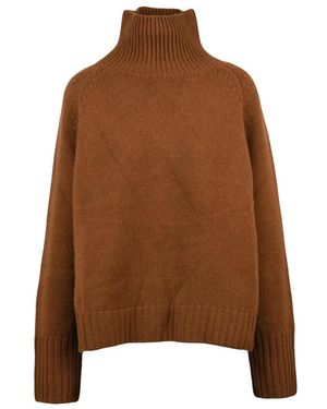 Be You Truien & Vesten ,Bruin ,Kasjmier Gebreide Coltrui Met Ribbels