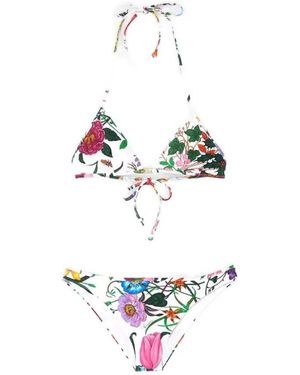 Gucci Badmode ,Wit ,Geprinte Sprankelende Jersey Bikini