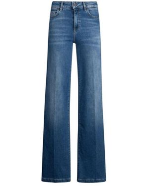 Liu Jo Hochtaillierte Flare-Jeans Mit Gürtel - Blau