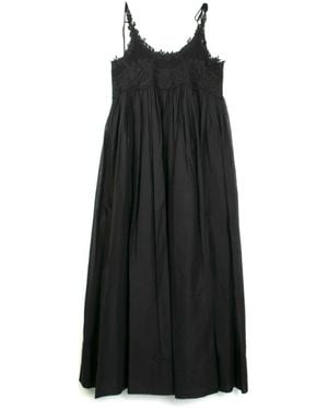 Twinset Kleedjes ,Zwart ,Katoen Muslin Lange Jurk