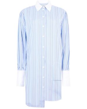 Moschino Kleedjes ,Blauw ,Katoen Gestreept Asymmetrisch Jurk