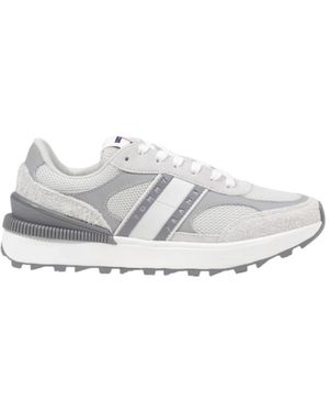 Tommy Hilfiger Tommy Hilfiger Jeans Graue Wildleder-Leder Sportlichen Sneakers - Weiß